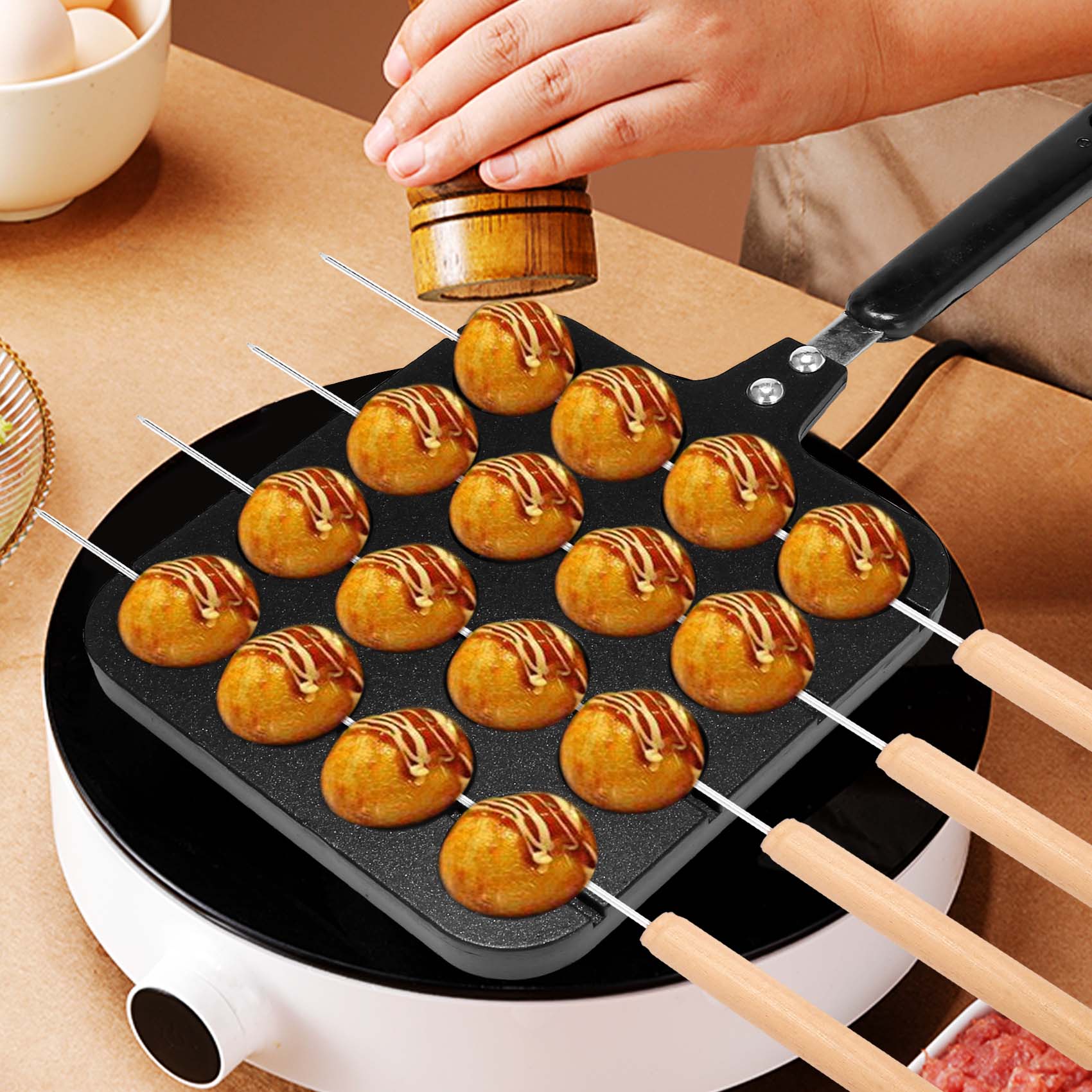 Takoyaki Grill Plate - Molde para Takoyaki de Aluminio de