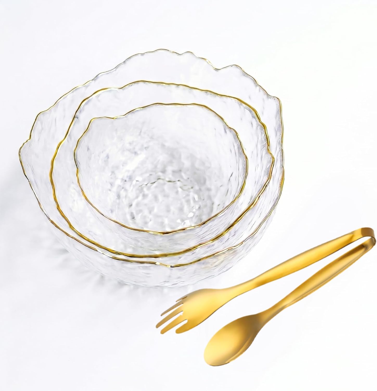 Dim Sum Basket - Ensaladera de vidrio grande con borde