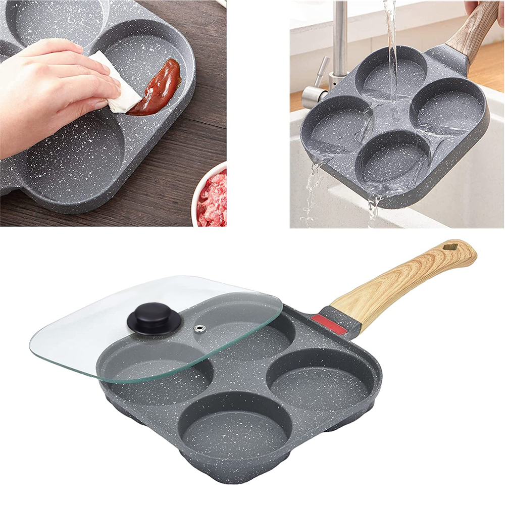 Sartén antiadherente para 4 hu - Mini Pancake Griddle reseña y precio